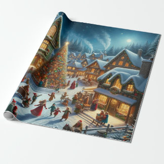Weihnachtsdorf Geschenkpapier