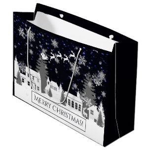Weihnachtsdorf-Geschenktasche Große Geschenktüte