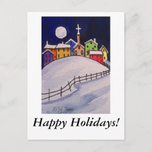 Weihnachtsdorf - Happy Holidays! Postkarte