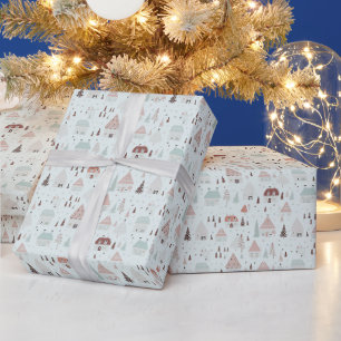 Weihnachtsdorf Häuser Bäume Weihnachten Geschenkpapier