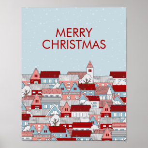 Weihnachtsdorf Holiday Poster-Zeichen Poster