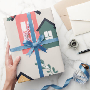 Weihnachtsdorf Hübsch Festlich Feiertage Geschenkpapier