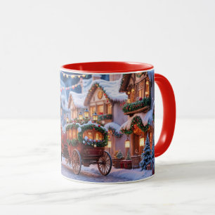 Weihnachtsdorf-Illustration Tasse