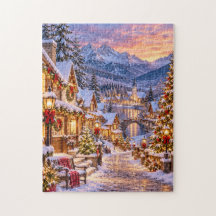 Weihnachtsdorf im Schnee 252-Teile-Puzzle