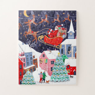 Weihnachtsdorf in der Nacht vor Weihnachten 