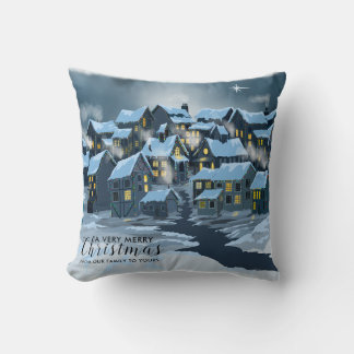 Weihnachtsdorf Kissen mit Nordsternschnee