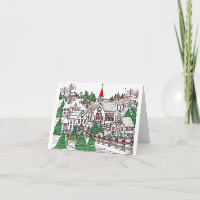 Weihnachtsdorf Kleine Karte (Vorderseite)