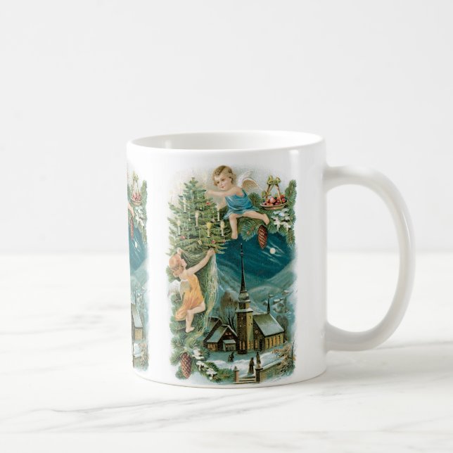 Weihnachtsdorf mit Engeln Kaffeetasse (Rechts)