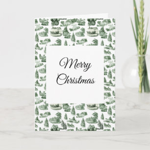 Weihnachtsdorf mit grünem Toile-Design Karte