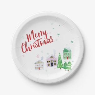 Weihnachtsdorf Pappteller