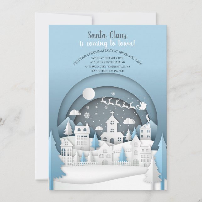 Weihnachtsdorf-Party Einladung (Vorderseite)