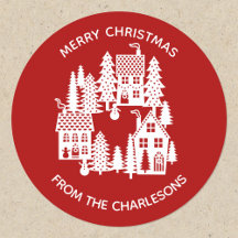 Weihnachtsdorf rot und weiß