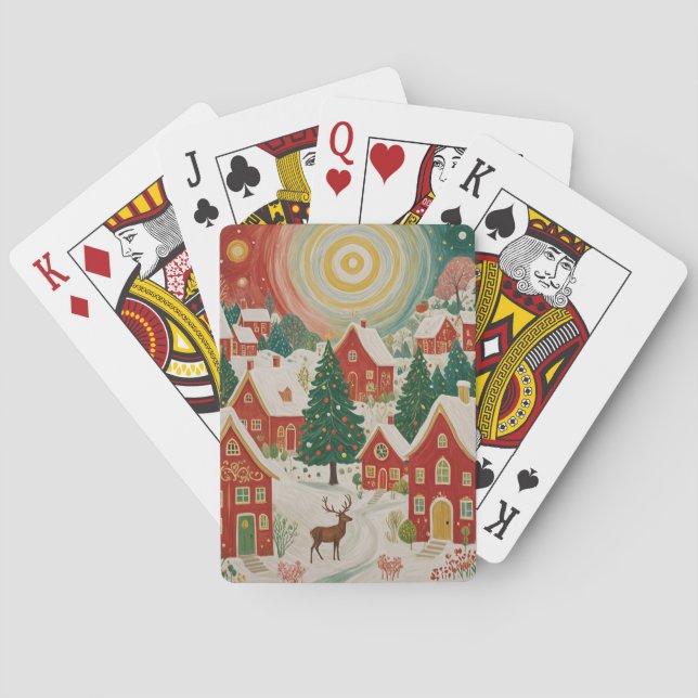Weihnachtsdorf Spielkarten (Rückseite)