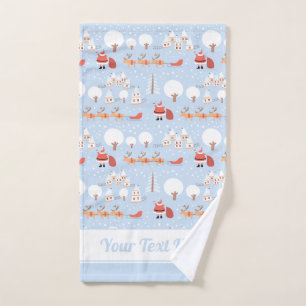 Weihnachtsdorf und Fun Rentier Badhandtuch Set