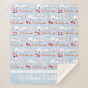 Weihnachtsdorf und Fun Rentier Sherpadecke