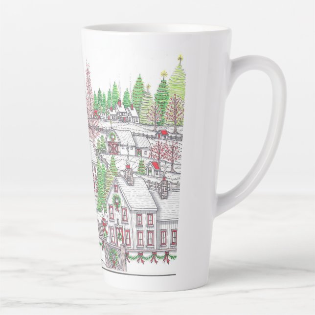 Weihnachtsdorf Urlaub Latte Tasse (Rechts)
