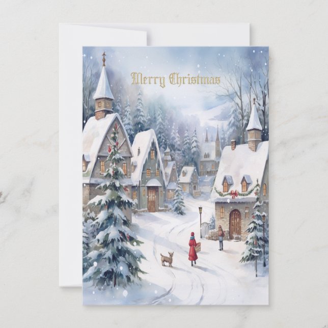 Weihnachtsdorf Weihnachtsgrüße Karte (Vorderseite)