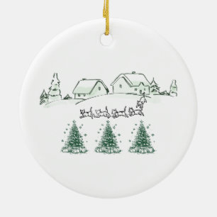 Weihnachtsdorf Winter Wonderland Weihnachtsornamen Keramik Ornament