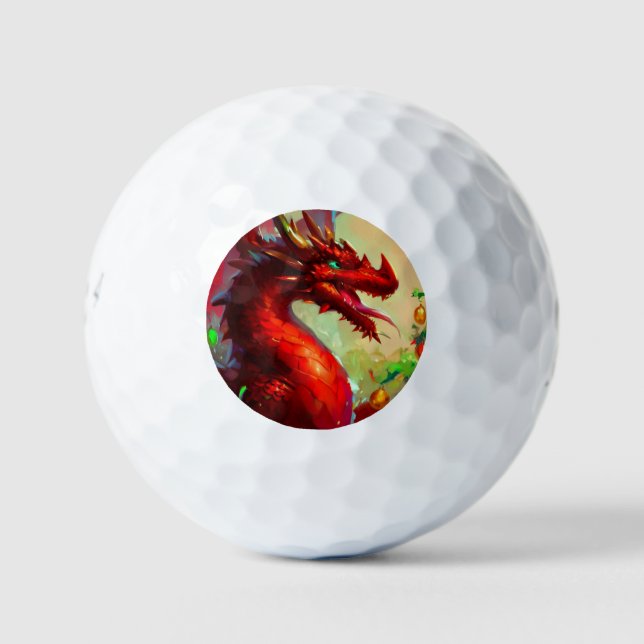 Weihnachtsdrache (1) golfball (Vorderseite)