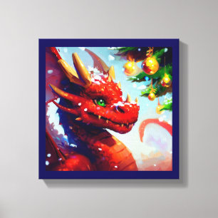 Weihnachtsdrache 2 leinwanddruck