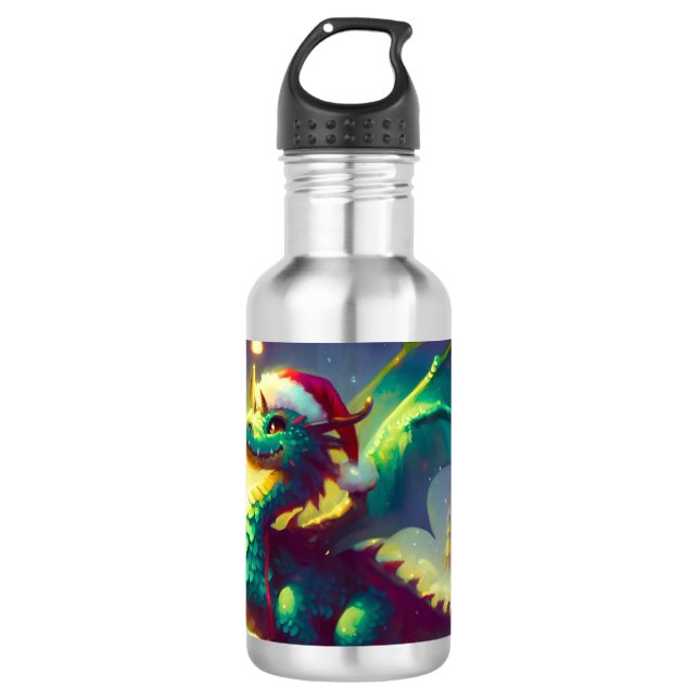 Weihnachtsdrache 3 edelstahlflasche (Vorderseite)