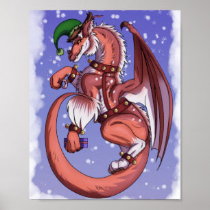 Weihnachtsdrache (kein Text) Poster