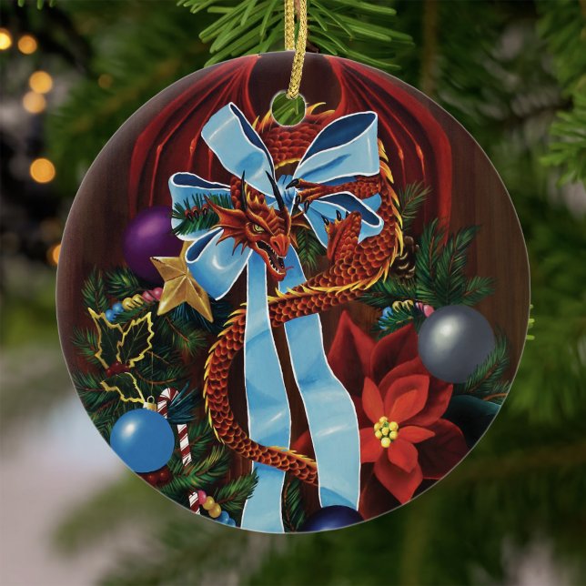 Weihnachtsdrache Keramik Ornament (Von Creator hochgeladen)