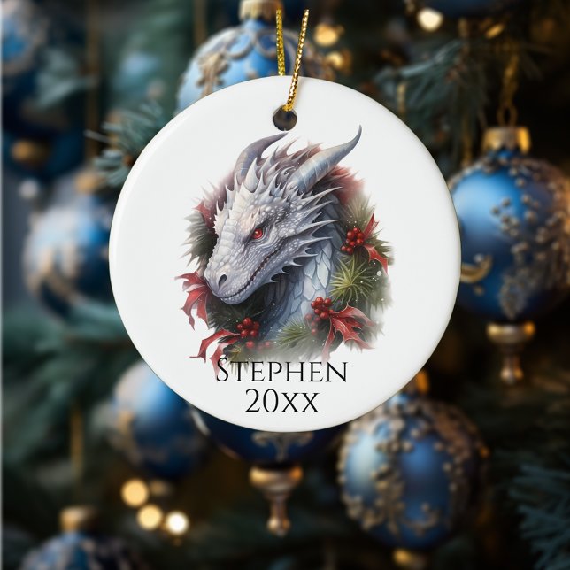 Weihnachtsdrache Keramik Ornament (Von Creator hochgeladen)