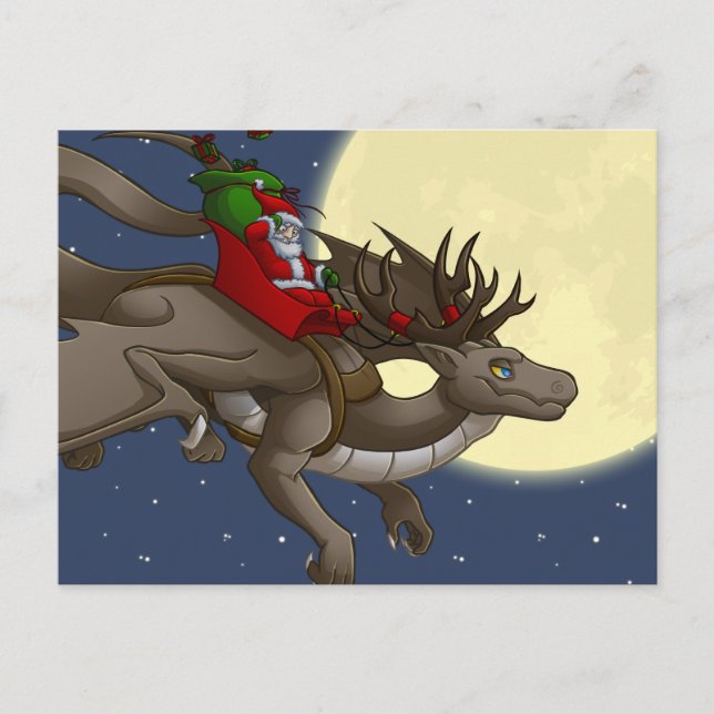 Weihnachtsdrache Postkarte (Vorderseite)