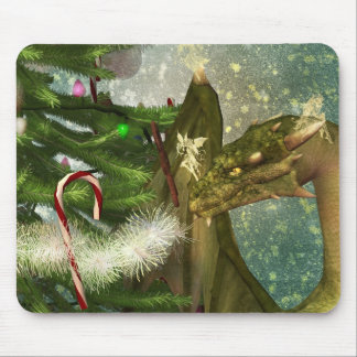 Weihnachtsdrache und -feen mousepad