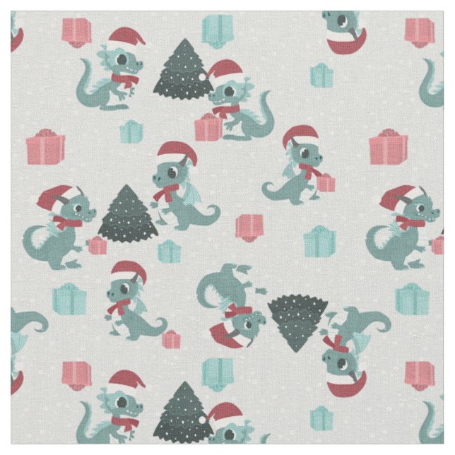 weihnachtsdrache weihnachtsmann winter schnee süß  stoff (Nahaufnahme)