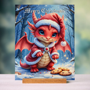 Weihnachtsdrache, zu süß zum Verhaften,  Acrylschild