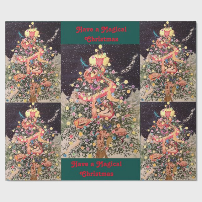 Weihnachtsdrachenbaum 30" x 15' Packpapier (Flach)