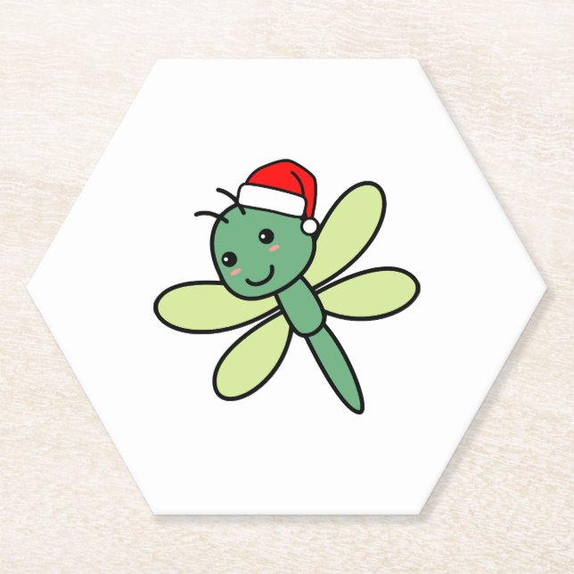 Weihnachtsdrachenfliege Untersetzer (Vorderseite)