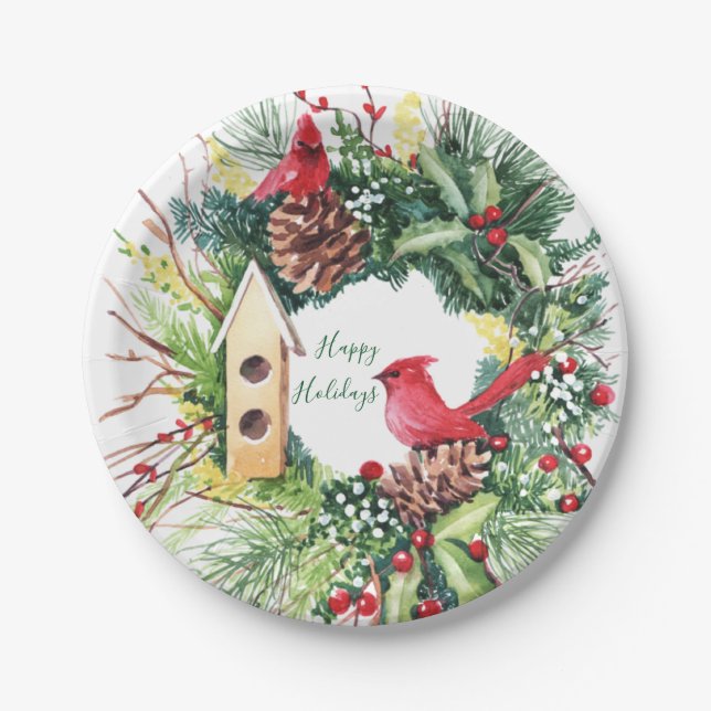 Weihnachtsdruckpapier für Wasserfarben Pappteller (Vorderseite)