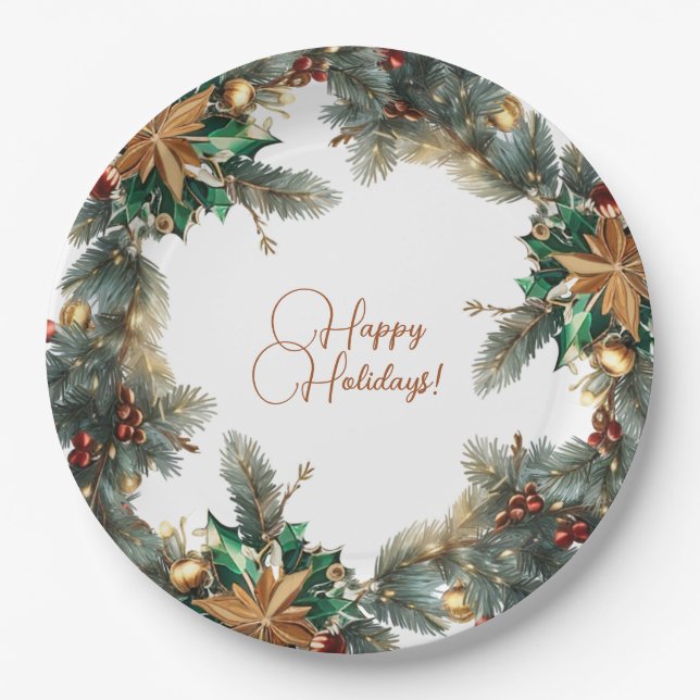 Weihnachtsdruckpapier Pappteller (Vorderseite)