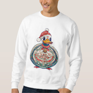 Weihnachtsduck mit einer Weihnachtsmannmütze Sweatshirt