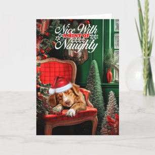 Weihnachtsduck Tolling Retriever Naughty oder Nice Feiertagskarte