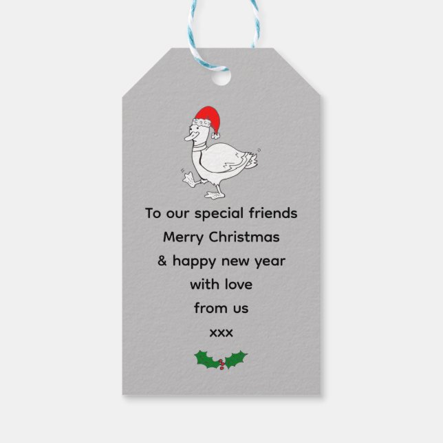Weihnachtsducken Geschenkanhänger (Rückseite)