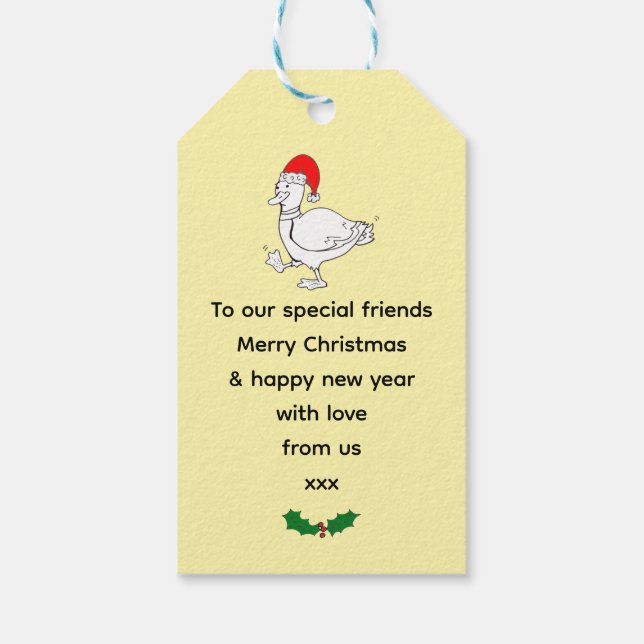 Weihnachtsducken Geschenkanhänger (Rückseite)