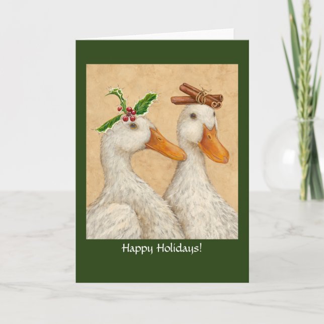 WeihnachtsduckenFaltschachtel für Feiertage Feiertagskarte (Vorderseite)