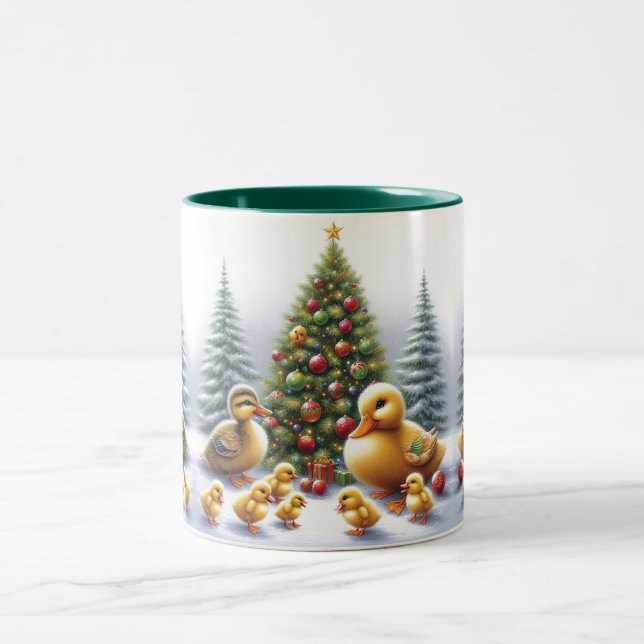 Weihnachtsduckling Zweifarbige Tasse (Mittel)