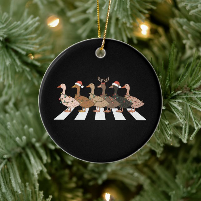Weihnachtsducks Funny Animals Weihnachtsbaum Lover Keramik Ornament (Baum)