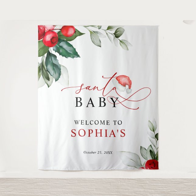 Weihnachtsduschband Wandteppich (Vorderseite)