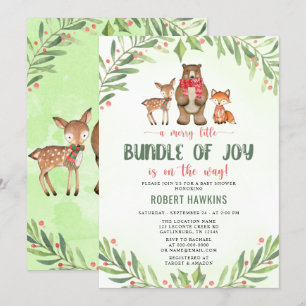Weihnachtsdusche aus Woodland Einladung