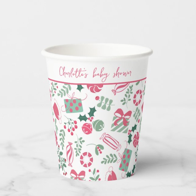 Weihnachtsdusche Pappbecher (Vorderseite)