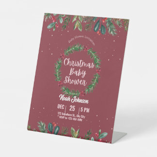 Weihnachtsdusche Rot und Grün Sockelschild