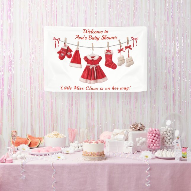 Weihnachtsdusche | Weihnachtskleidung rot/weiß Banner (Party)