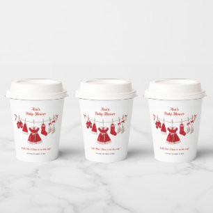 Weihnachtsdusche Weihnachtskleidung rot/weiß Pappbecher