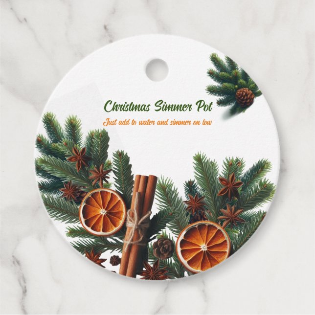 Weihnachtsduschen Simmer Pot Geschenkanhänger (Vorderseite)